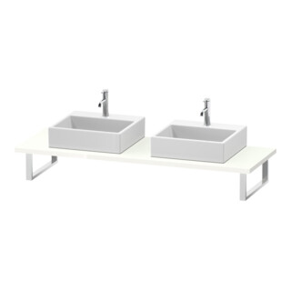Duravit Console L-Cube 80-200x55cm, 2 étagères, ép. 3cm, blanc brillant