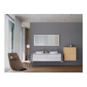Duravit Console L-Cube 80-200x55cm, 2 étagères, ép. 3cm, blanc brillant-4