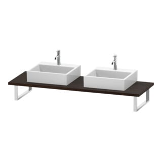 Duravit Console L-Cube 80-200x55cm, 2 tiroirs, ép. 3cm, noyer verni