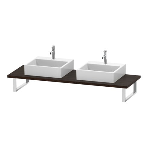 Duravit Console L-Cube 80-200x55cm, 2 tiroirs, ép. 3cm, noyer verni