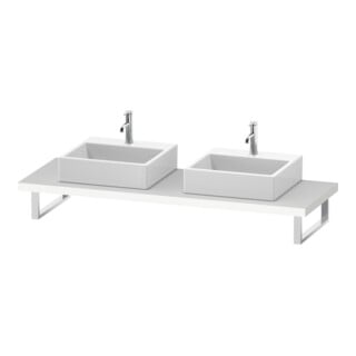 Duravit Console L-Cube 80-200x55cm, 2 trous, ép. 4,5cm, blanc mat