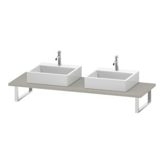 Duravit Console L-Cube 80-200x55cm, 2 trous, épaisseur 3cm, taupe mat