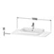 Duravit Console lavabo Happy D.2 Plus 100x55 cm, 1 découpe, blanc brillant-3
