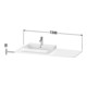 Duravit Console lavabo Happy D.2 Plus 130x55 cm, 1 trou, évier droit, Medit. Ei