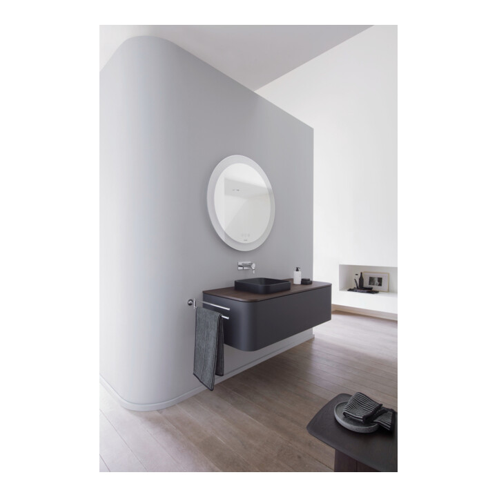 Duravit Console lavabo Happy D.2 Plus 130x55 cm, 1 trou mitigeur, siphon gauche, noyer huilé