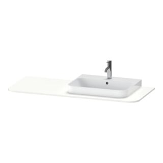 Duravit Console lavabo Happy D.2 Plus 130x55 cm, 1 trou robinet, cuvette droite, blanc mat satiné