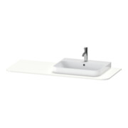 Duravit Console lavabo Happy D.2 Plus 130x55 cm, 1 trou robinet, cuvette droite, blanc mat satiné
