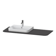 Duravit Console lavabo Happy D.2 Plus 130x55 cm, 1 trou, robinetterie à gauche, graphite mat