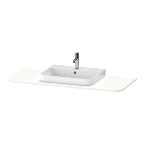 Duravit Console lavabo Happy D.2 Plus 130x55 cm, 1 trou, robinetterie incl., blanc mat