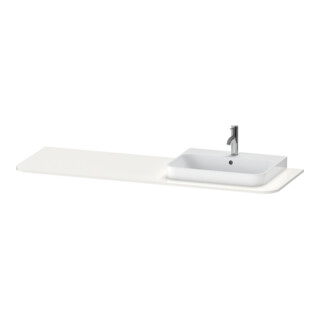Duravit Console lavabo Happy D.2 Plus 160x55 cm, 1 découpe, cuvette droite, blanc brillant