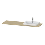 Duravit Console lavabo Happy D.2 Plus 160x55 cm, 1 trou, bonde à droite, méditerranée œuf