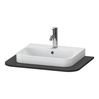 Duravit Console lavabo Happy D.2 Plus 65x48 cm, 1 découpe, graphite super mat