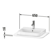 Duravit Console lavabo Happy D.2 Plus 65x48 cm, 1 découpe, graphite super mat-3