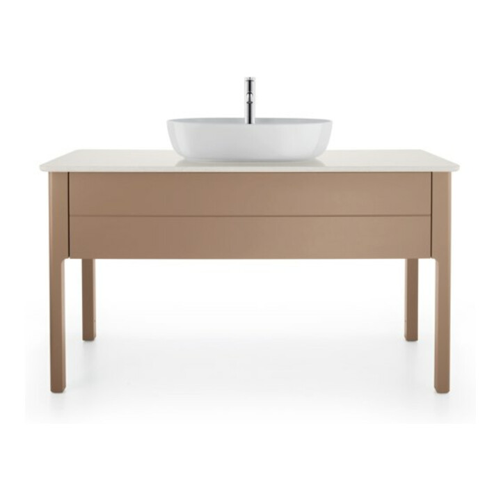 Duravit Console lavabo Luv 138,8x59,5x2 cm, quartz, 1 trou robinet, blanc mat