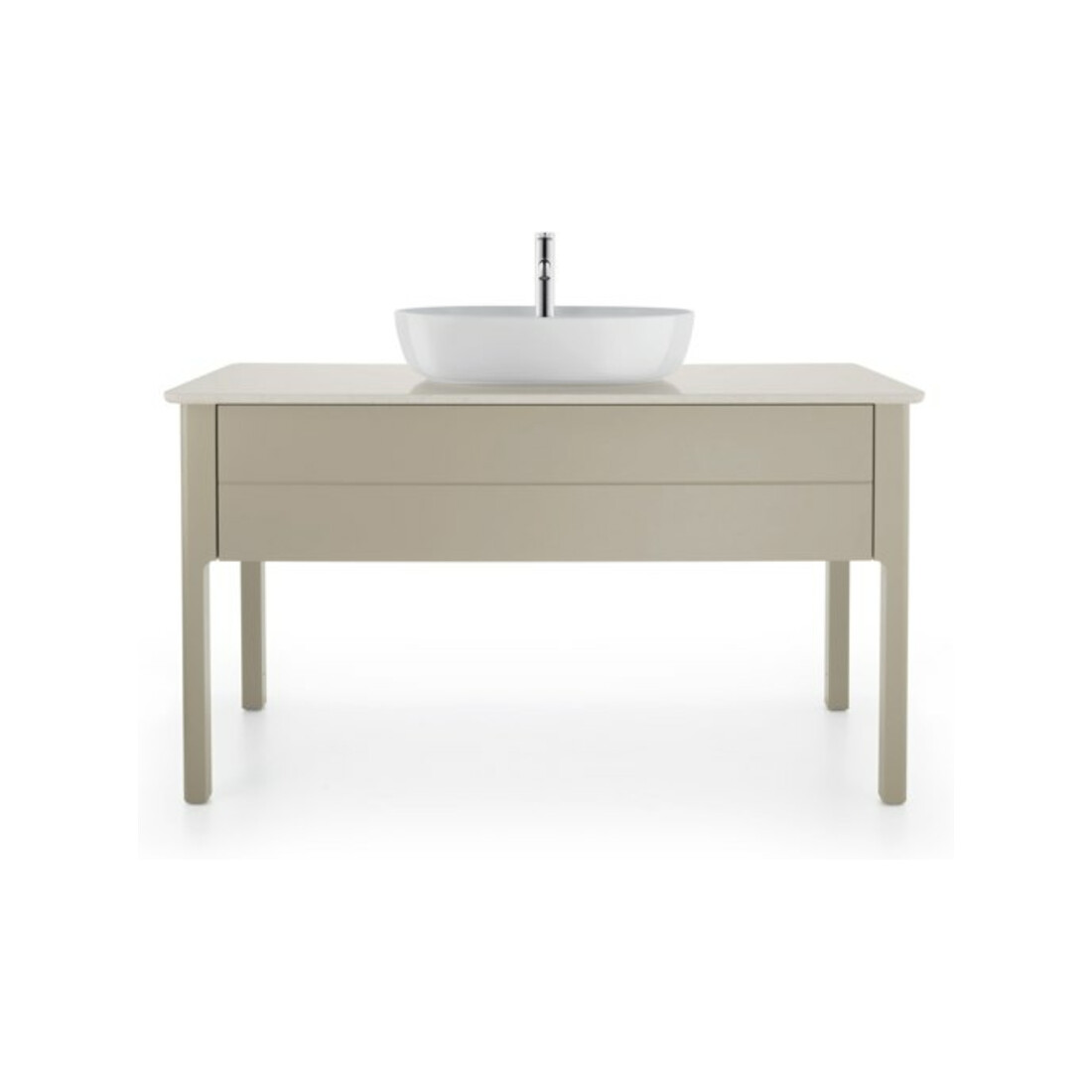 Duravit Console lavabo Luv 138,8x59,5x2 cm, quartz, 1 trou robinet, blanc mat
