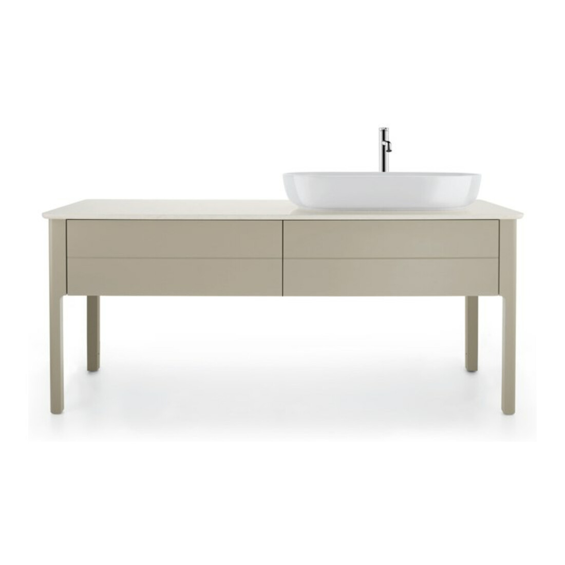 Duravit Console lavabo Luv 178,3x59,5x2 cm, quartz, 1 AS, R, blanc satiné