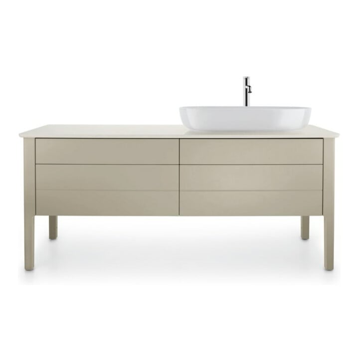 Duravit Console lavabo Luv 178,3x59,5x2 cm, quartz, 1 AS, R, blanc satiné
