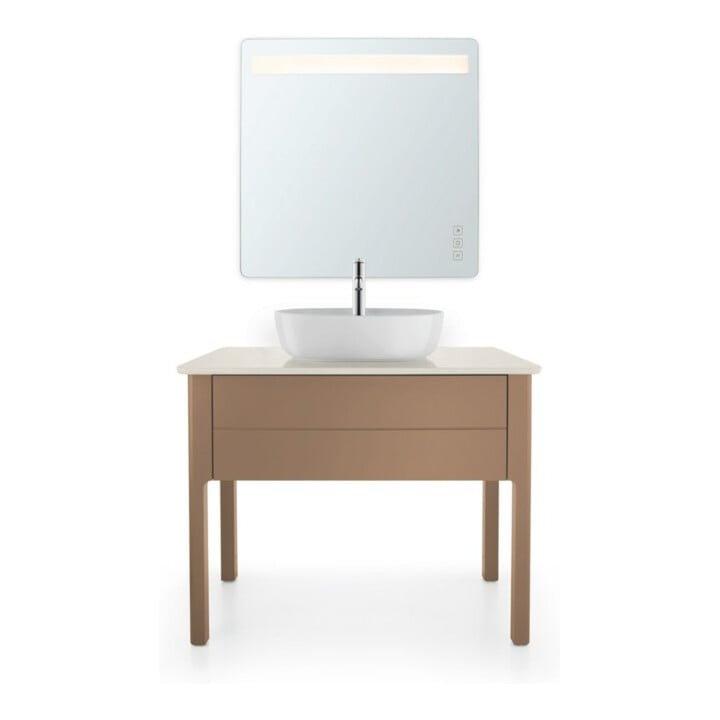 Duravit Console lavabo Luv 98,8x59,5x2cm, quartz, 1 trou, blanc structuré