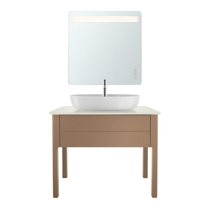 Duravit Console lavabo Luv 98,8x59,5x2cm, quartz, 1 trou, blanc structuré