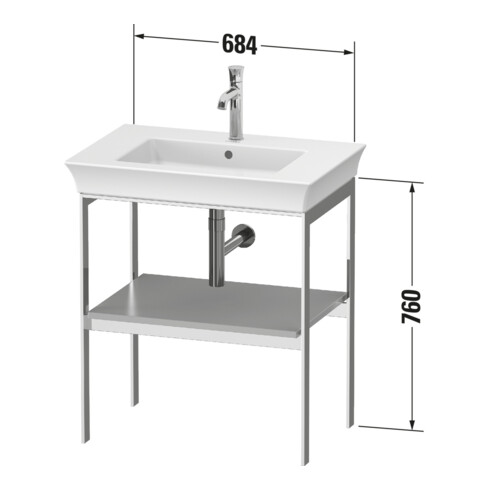 Duravit Console lavabo White Tulip 68,4x45 cm, E Nat mass., Mét., sur pied