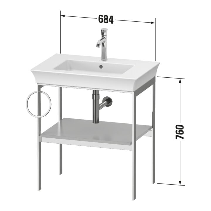 Duravit Console Lavabo White Tulip 68,4x45 cm, Me, bo, HTH r, Nord we s-mat