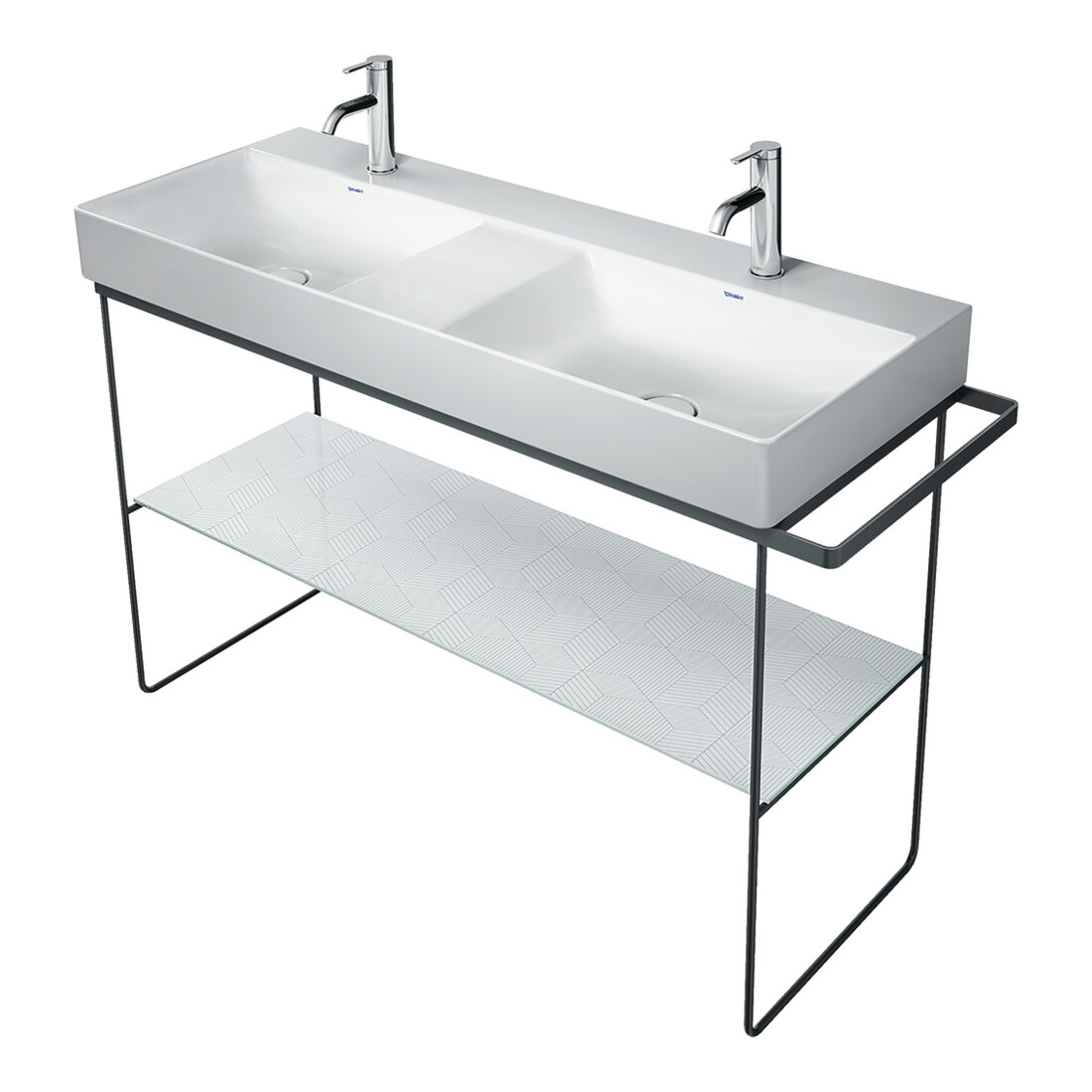 Duravit Console métal DuraSquare 126,5x45 cm, sur pied, noir mat