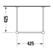 Duravit Console métal Vero rehaussée +5cm, chromée, réf. WT 045450, 235050-2