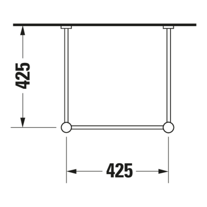 Duravit Console métal Vero rehaussée +5cm, chromée, réf. WT 045450, 235050