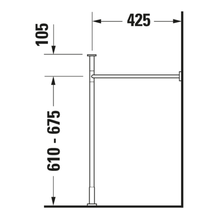 Duravit Console métal Vero rehaussée +5cm, chromée, réf. WT 045450, 235050
