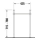 Duravit Console métal Vero rehaussée +5cm, chromée, réf. WT 045450, 235050-5