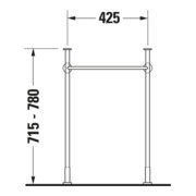 Duravit Console métal Vero rehaussée +5cm, chromée, réf. WT 045450, 235050-5