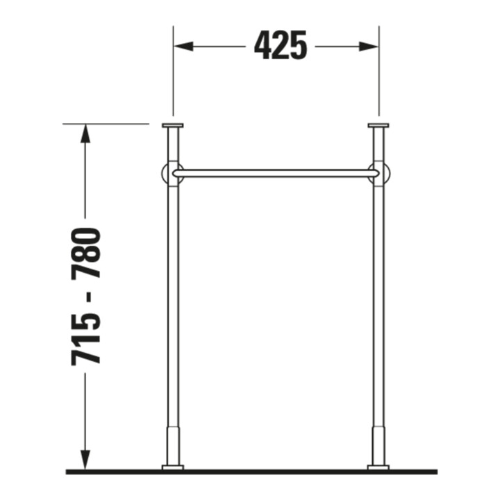Duravit Console métal Vero rehaussée +5cm, chromée, réf. WT 045450, 235050
