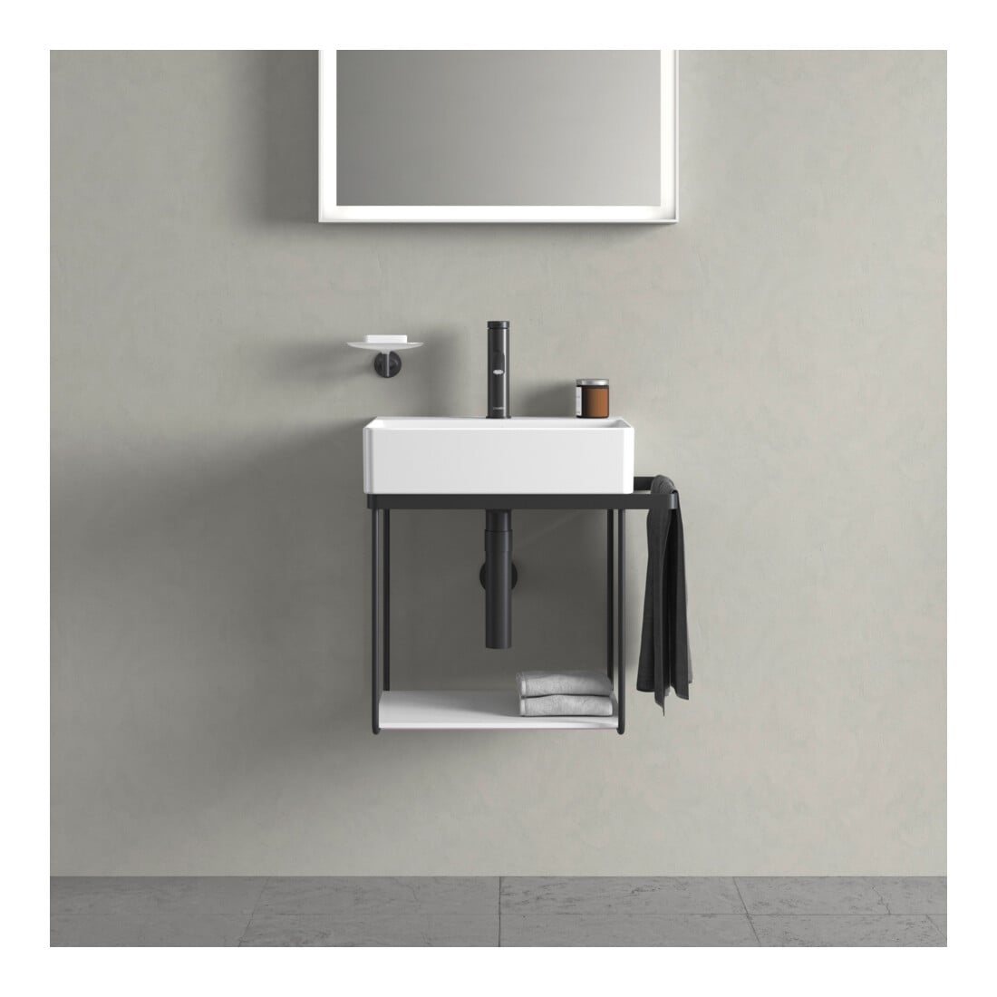 Duravit Console métallique DuraSquare 51,6x33cm, murale, noir mat