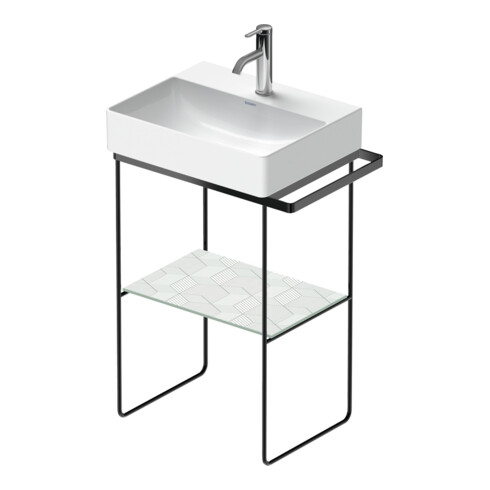 Duravit Console métallique DuraSquare 56,5x38 cm, sur pied, noir mat