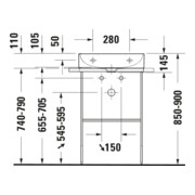 Duravit Console métallique DuraSquare 56,5x45 cm, sur pied, chrome-2