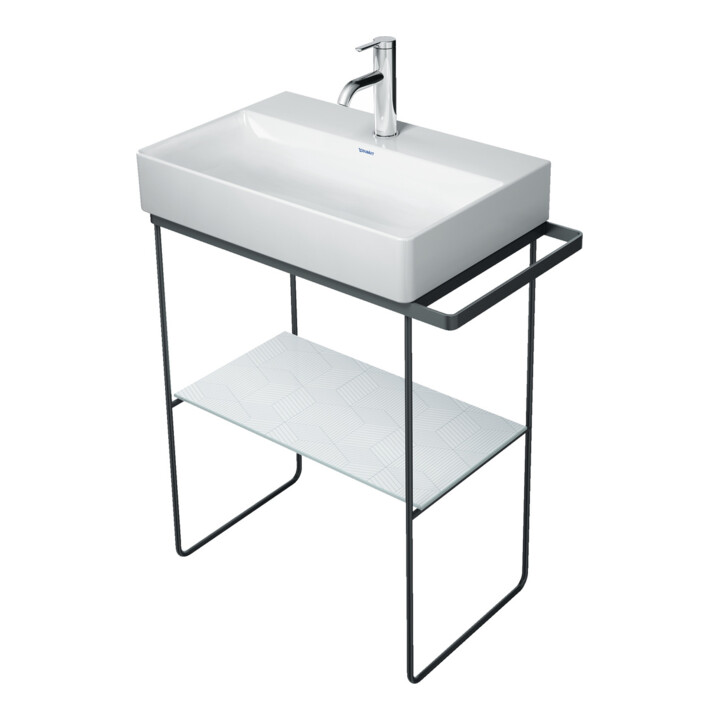 Duravit Console métallique DuraSquare 66,5x38 cm, sur pied, chrome