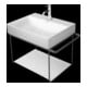 Duravit Console métallique DuraSquare 66,5x45 cm, murale, chrome