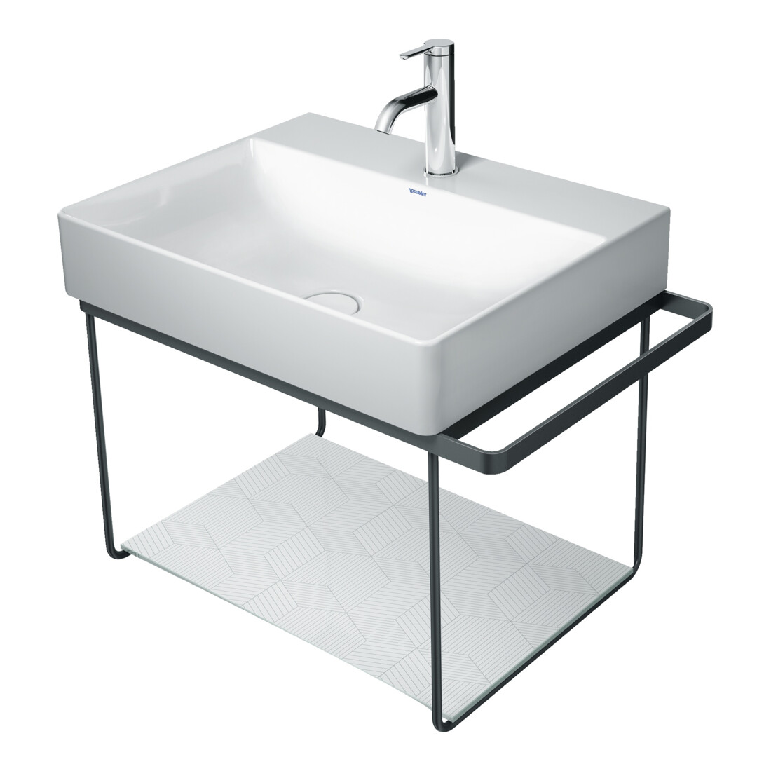 Duravit Console métallique DuraSquare 66,5x45cm, murale, noir mat