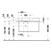 Duravit Console métallique DuraSquare 86,5x45 cm, murale, noir mat-4