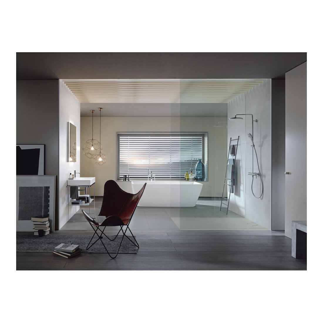 Duravit Console métallique DuraSquare 86,5x45 cm, sur pied, chrome
