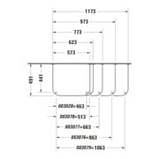 Duravit Console métallique Happy D.2 57,3x49,1 cm, f 231860, renforcée +5 cm, chromée-2