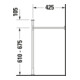 Duravit Console métallique Vero +5cm, chromé, réf. WT 045410, 235010-5