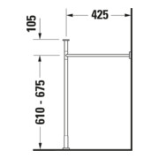 Duravit Console métallique Vero +5cm, chromé, réf. WT 045410, 235010-5