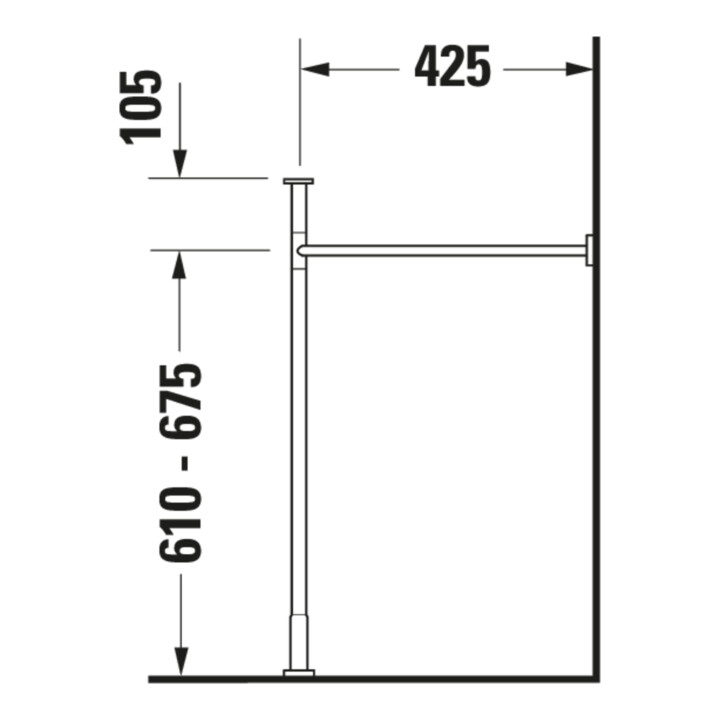 Duravit Console métallique Vero +5cm, chromé, réf. WT 045410, 235010