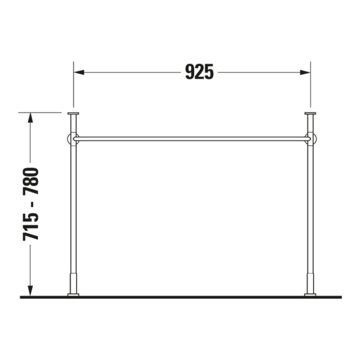 Duravit Console métallique Vero +5cm, chromé, réf. WT 045410, 235010
