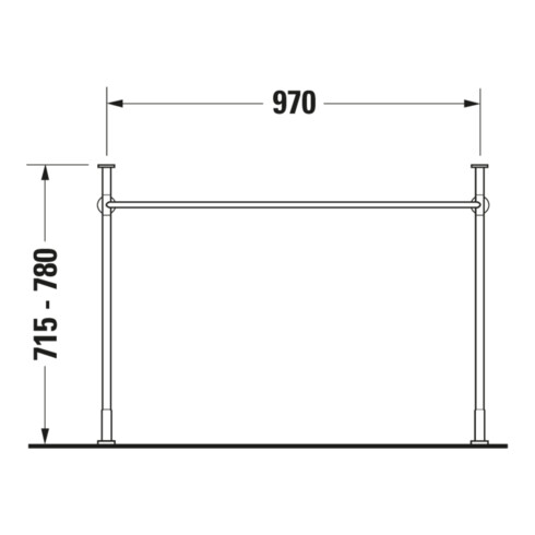 Duravit Console métallique Vero f MWT 032910, hauteur augmentée +6,5 cm, chromé