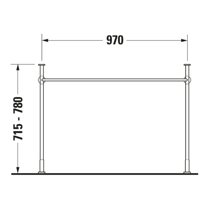 Duravit Console métallique Vero f MWT 032910, hauteur augmentée +6,5 cm, chromé