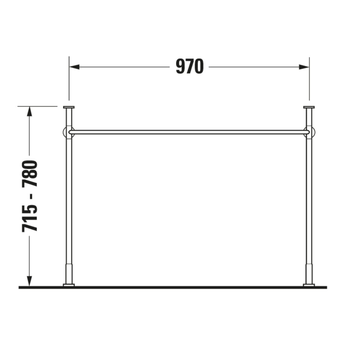 Duravit Console métallique Vero f MWT 032910, hauteur augmentée +6,5 cm, chromé