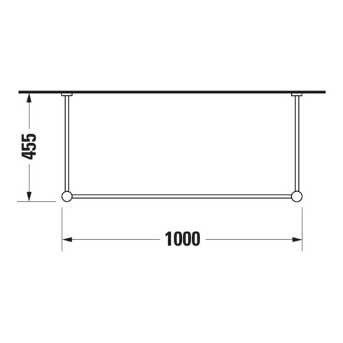 Duravit Console métallique Vero f MWT 032910, hauteur augmentée +6,5 cm, chromé