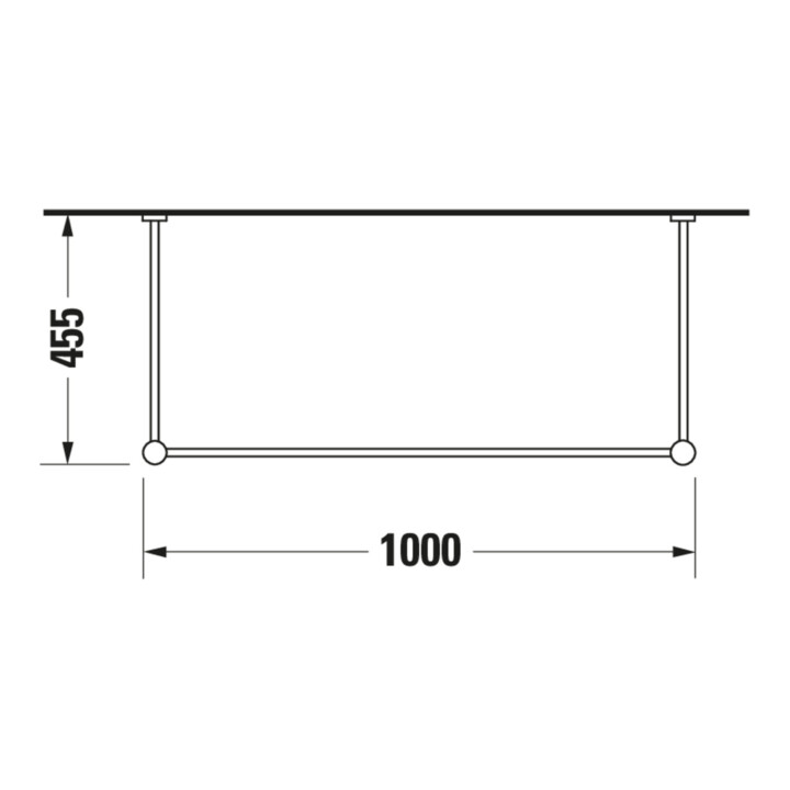 Duravit Console métallique Vero f MWT 032910, hauteur augmentée +6,5 cm, chromé
